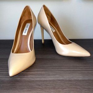 Patent Nude Steve Madden 4 inch heels